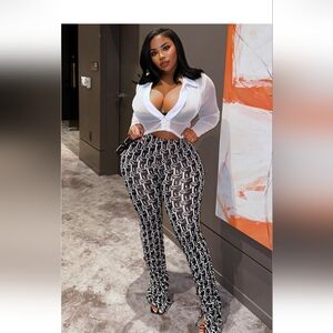 Fashion Nova Labeled Luxe Stacked Skinny Pant  Black/White Size 1X(14/16) (NWOT)